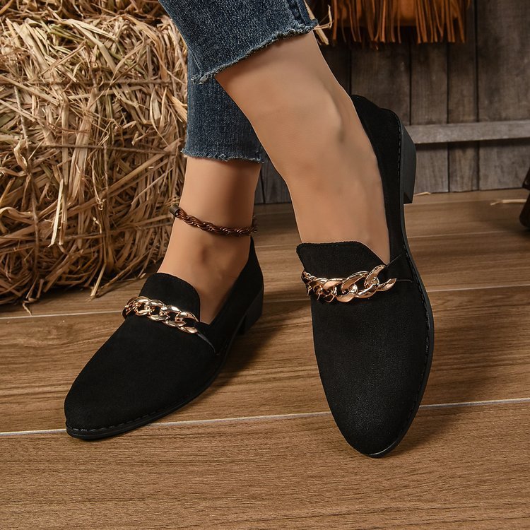 Pointed Toe Chunky Heel Women’s Shoes
