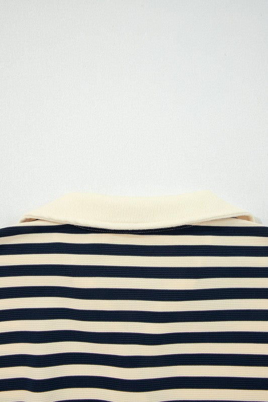 Adelina Sleeve Casual Striped Long Sleeve Top