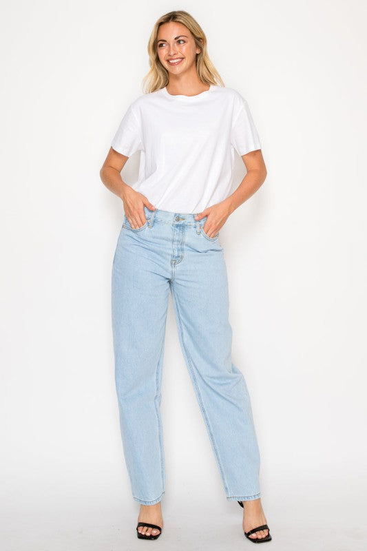 Tapered Baggy Mid-Rise Unisex Jeans DAT1001BGL