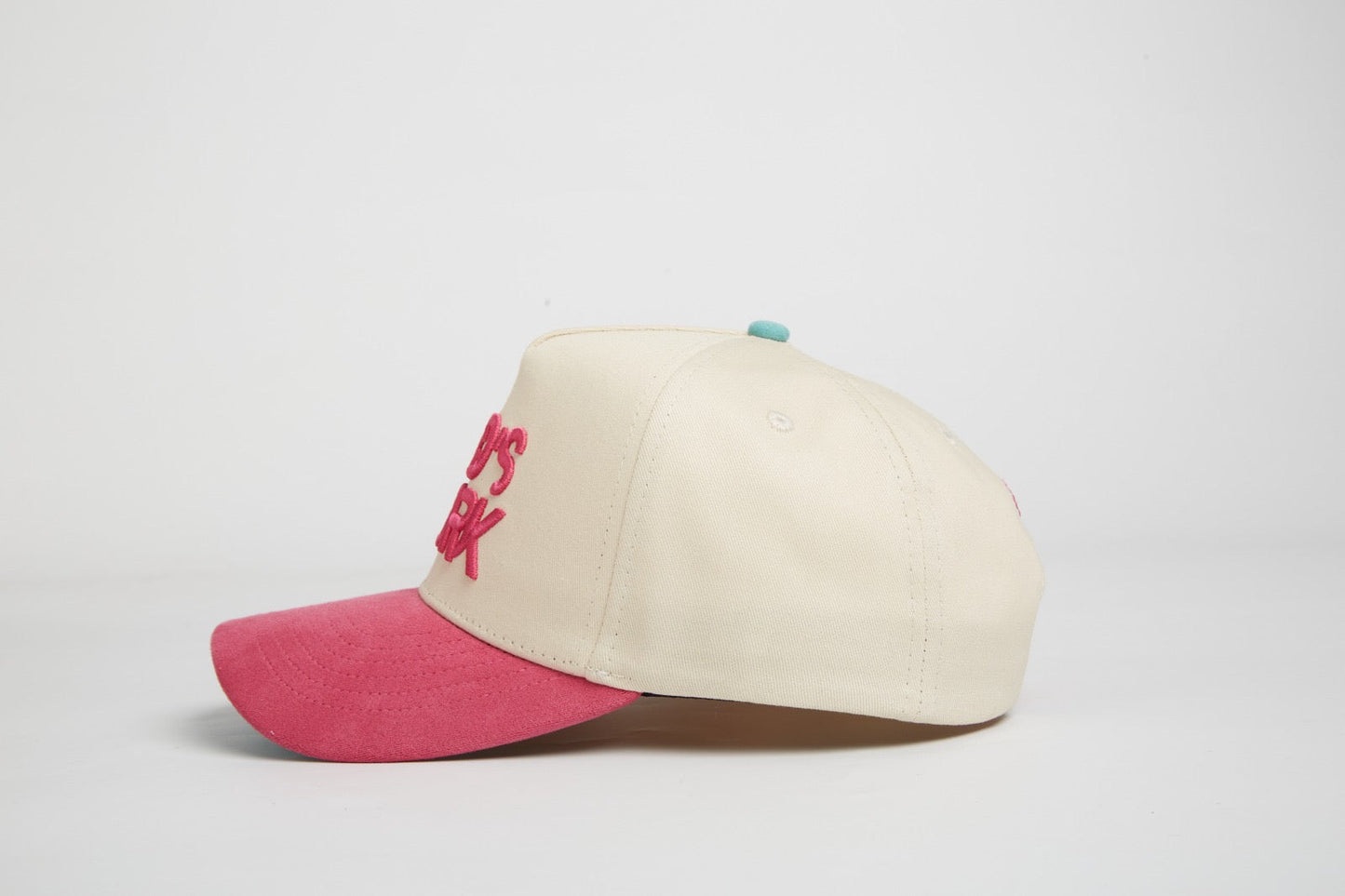 Suede Hot Pink & Teal Snap-Back 5-Panel Cap God’s Work Signature Series