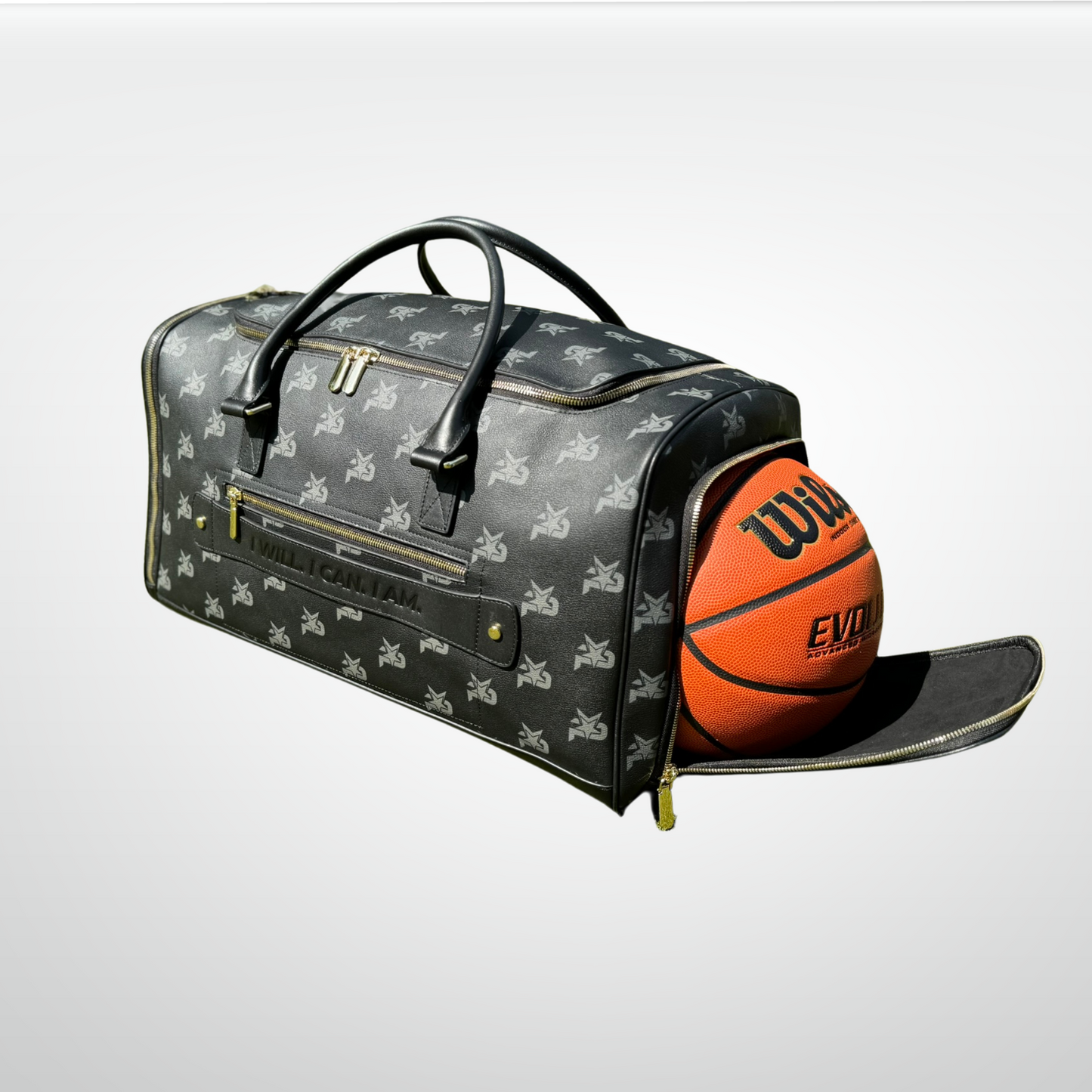 Leather Monogram Training Duffel Bag Black PlayMakar