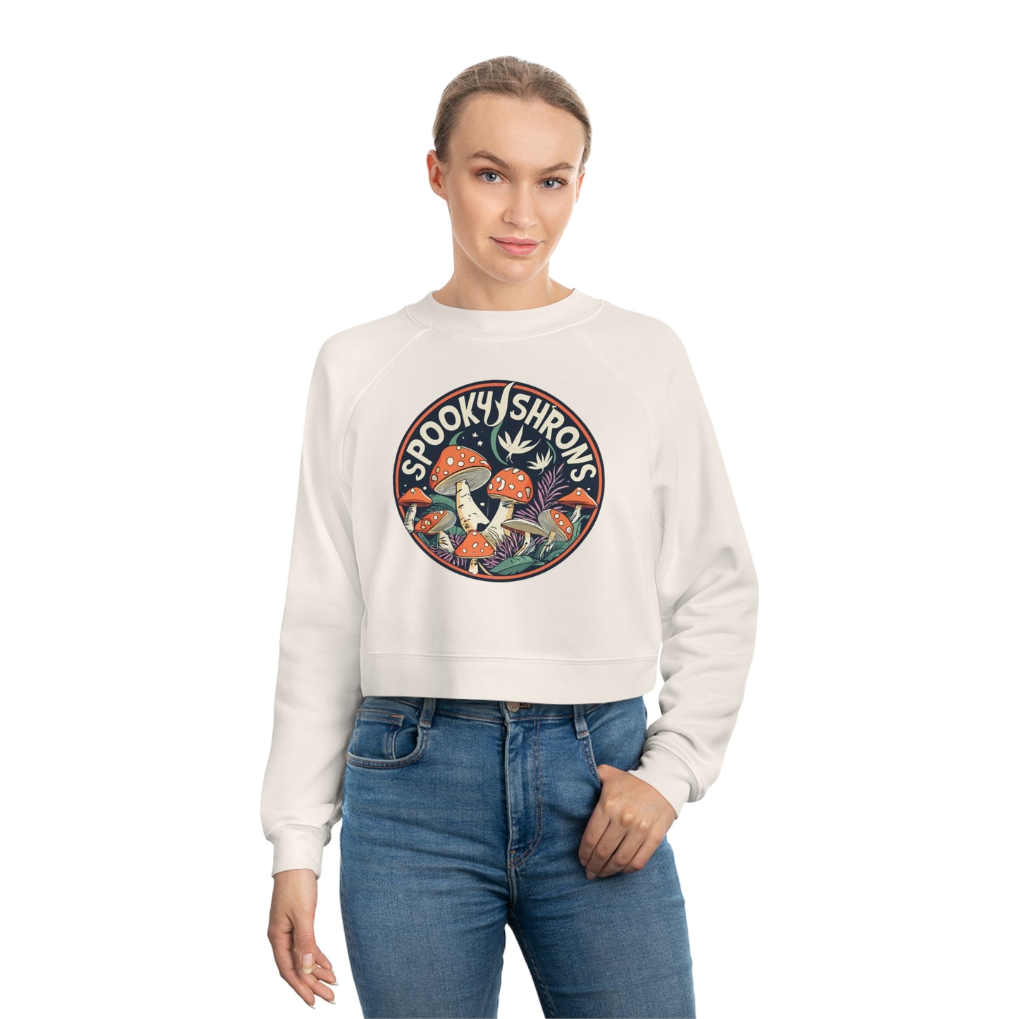 Spooky Shrooms Fungi Frights Sweatshirt, Unique Mushroom Costume & Spooky Season Halloween Sweatshirt