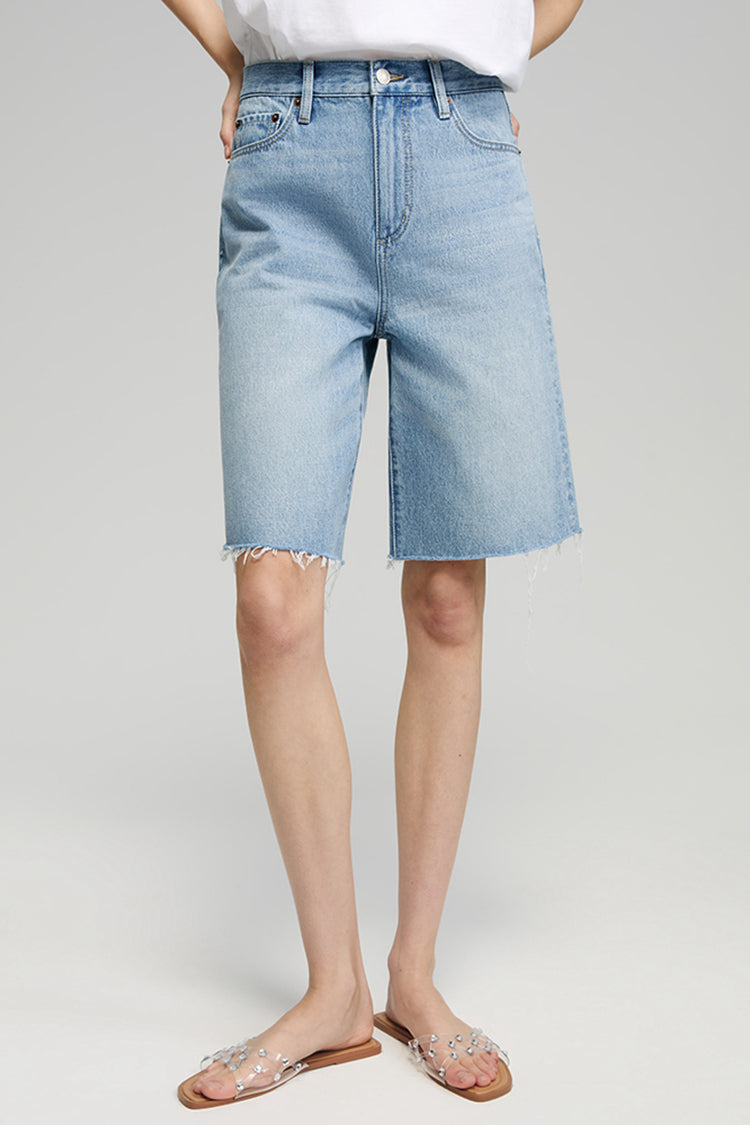 Coastal Breeze High-Rise Bermuda Shorts Denim HJ807