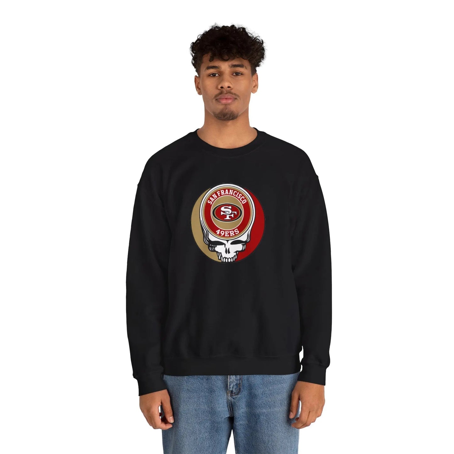 Grateful Dead Stealie Heavy Blend Crewneck Sweatshirt San Francisco 49ers