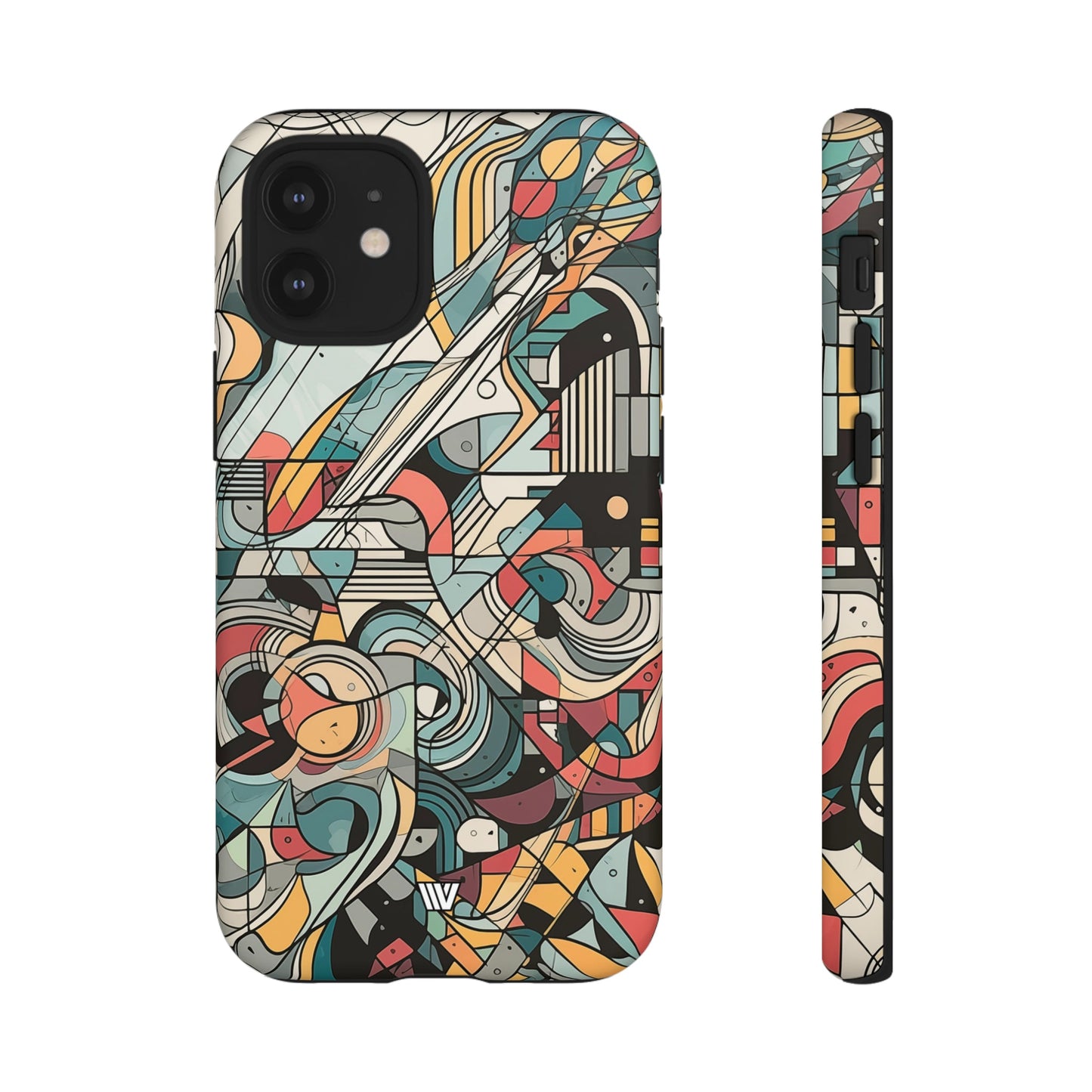 Abstract Doodle Tough Phone Case Dual-Layer Protection