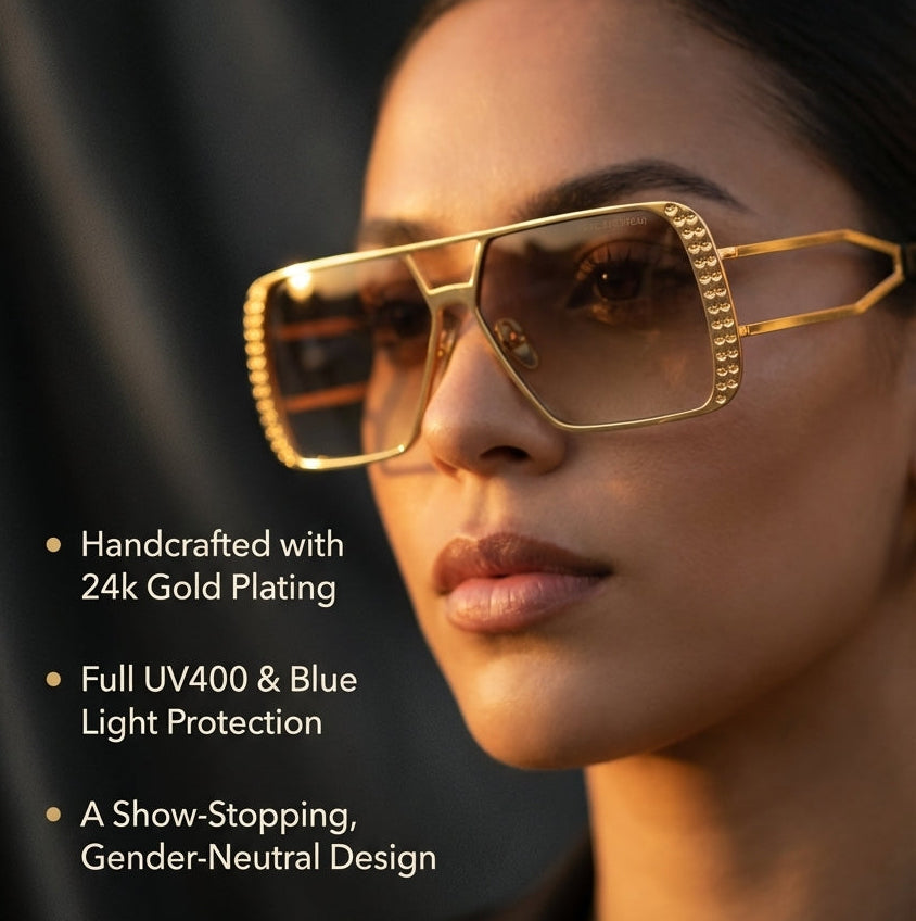24k Gold Plated Aviator Sunglasses ROYALE EXCLUSIVE EYES. INC