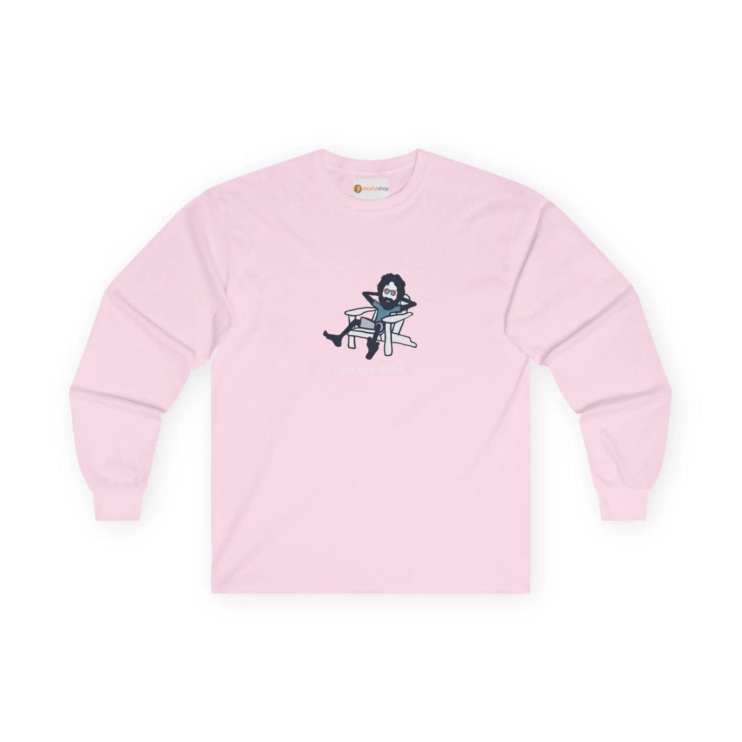 Grateful Dead Ultra-Cotton Long Sleeve Tee Adirondack Jerry Life is dead