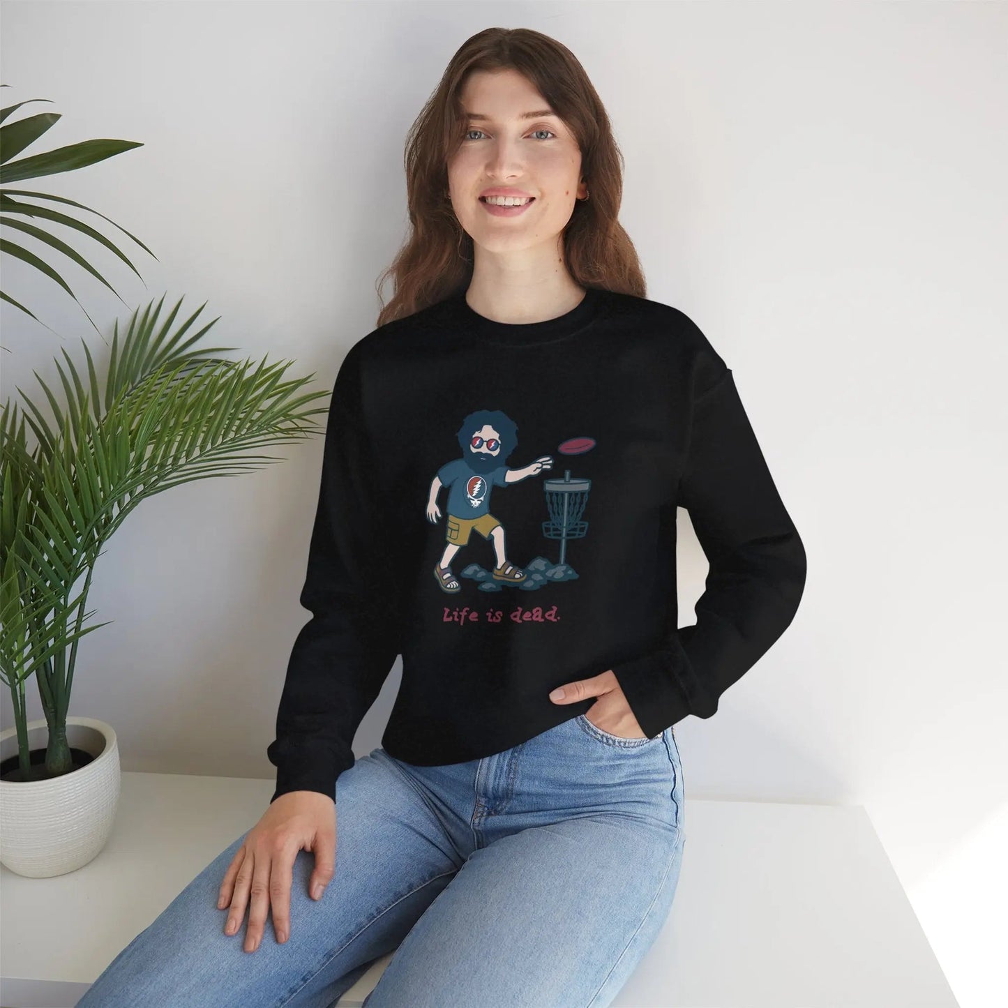Disc Golfin' Jerry Life is dead Crewneck Sweatshirt