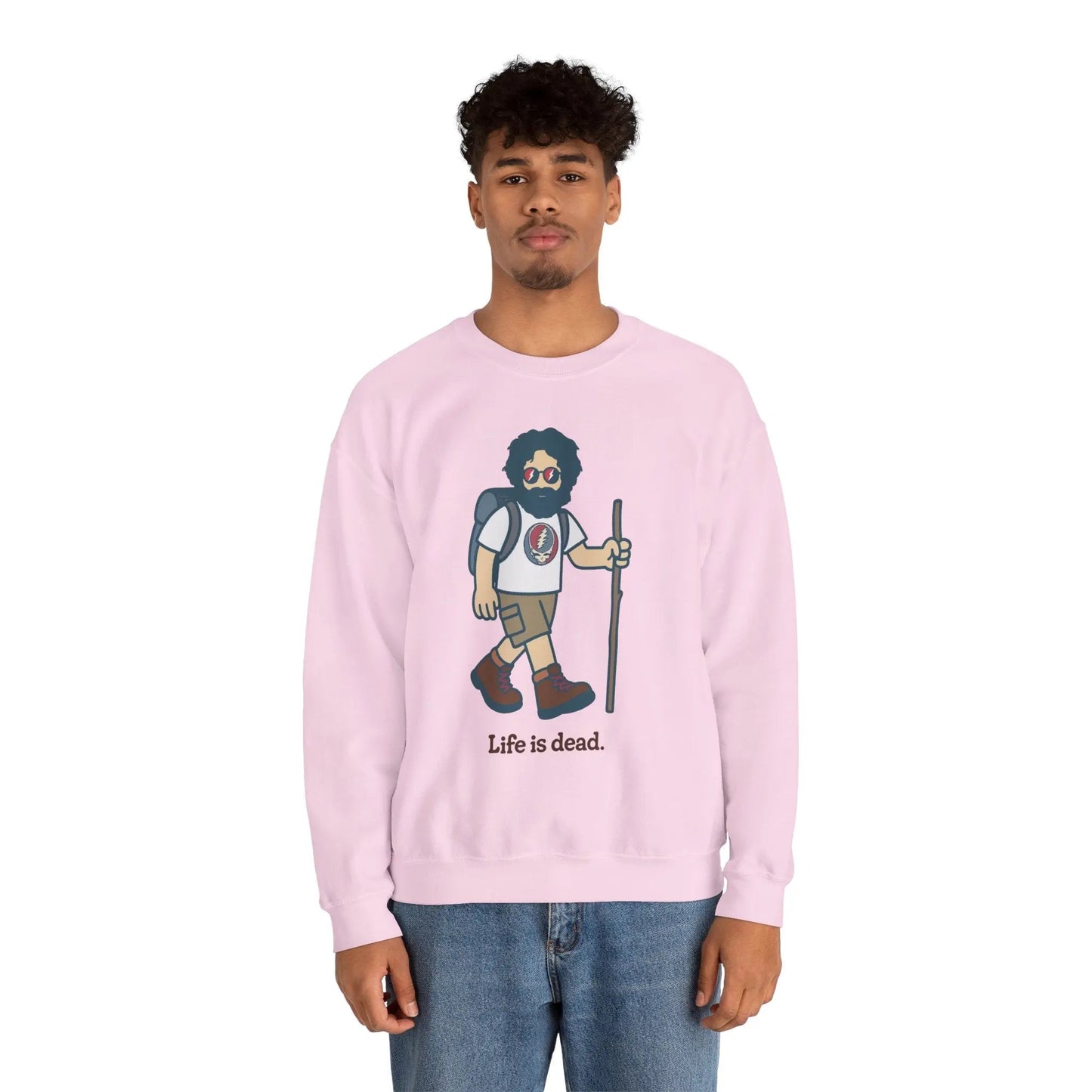 Life is dead. Crewneck Sweatshirt Unisex Heavy Blend Hikin' Jerry