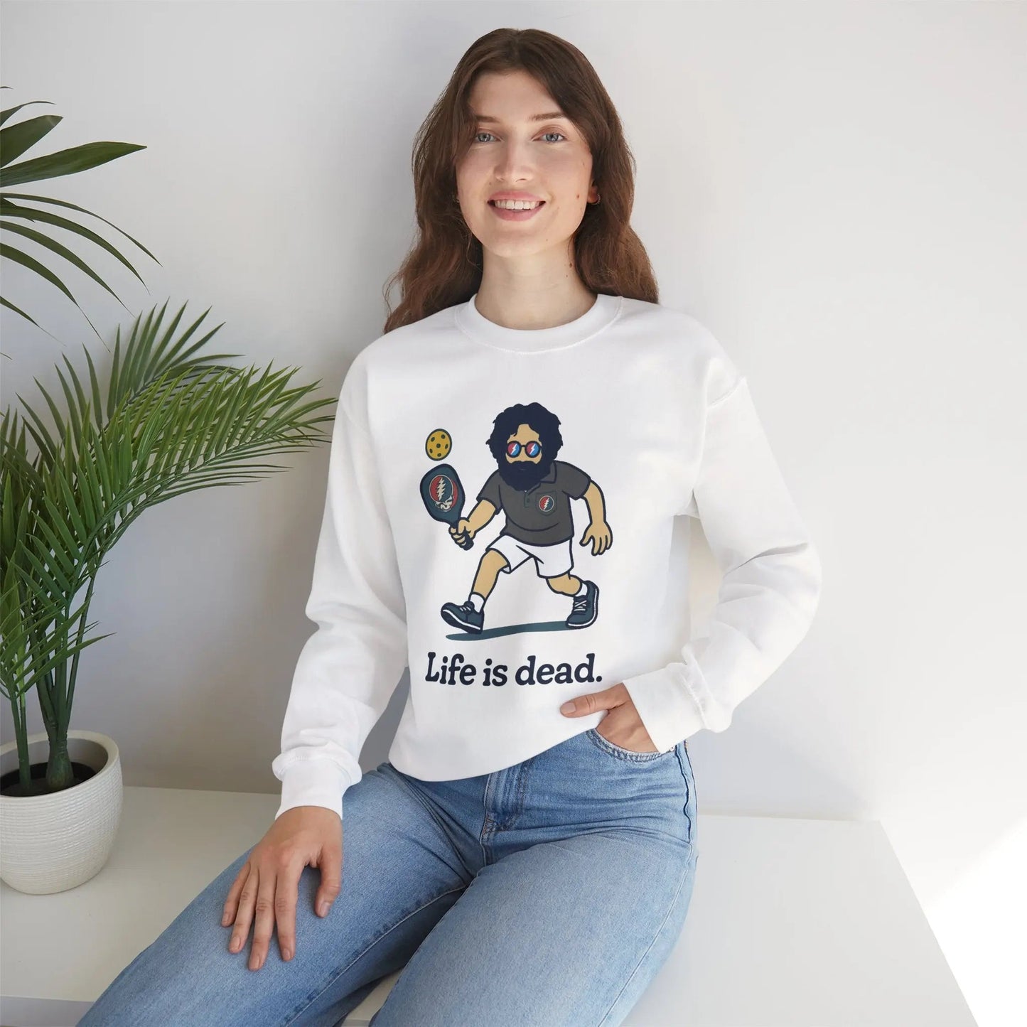 Jerry's in A Pickle | Life is dead. Crewneck Sweatshirt