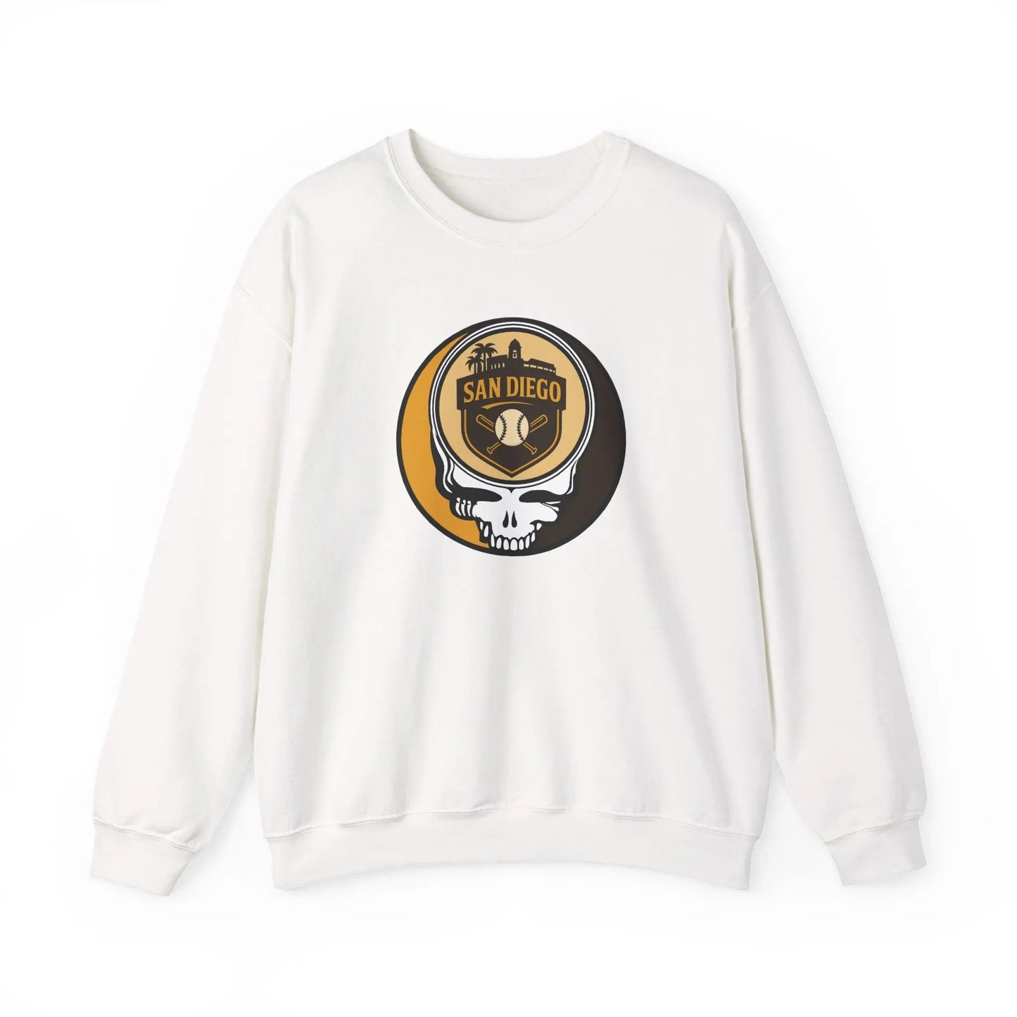 Grateful Dead Stealie Crewneck Sweatshirt Unisex Heavy Blend San Diego Baseball Edition MLB