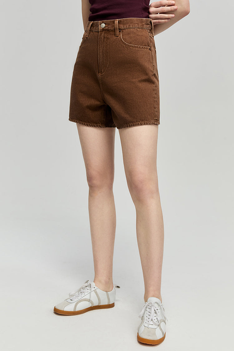Denim Mid-weight High-rise Shorts Easy Buckle HJ820