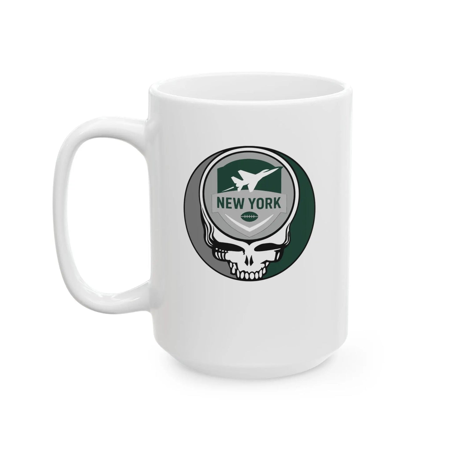 New York Jets Stealie Ceramic Coffee Mug Durable White Ceramic The Gridiron Collection