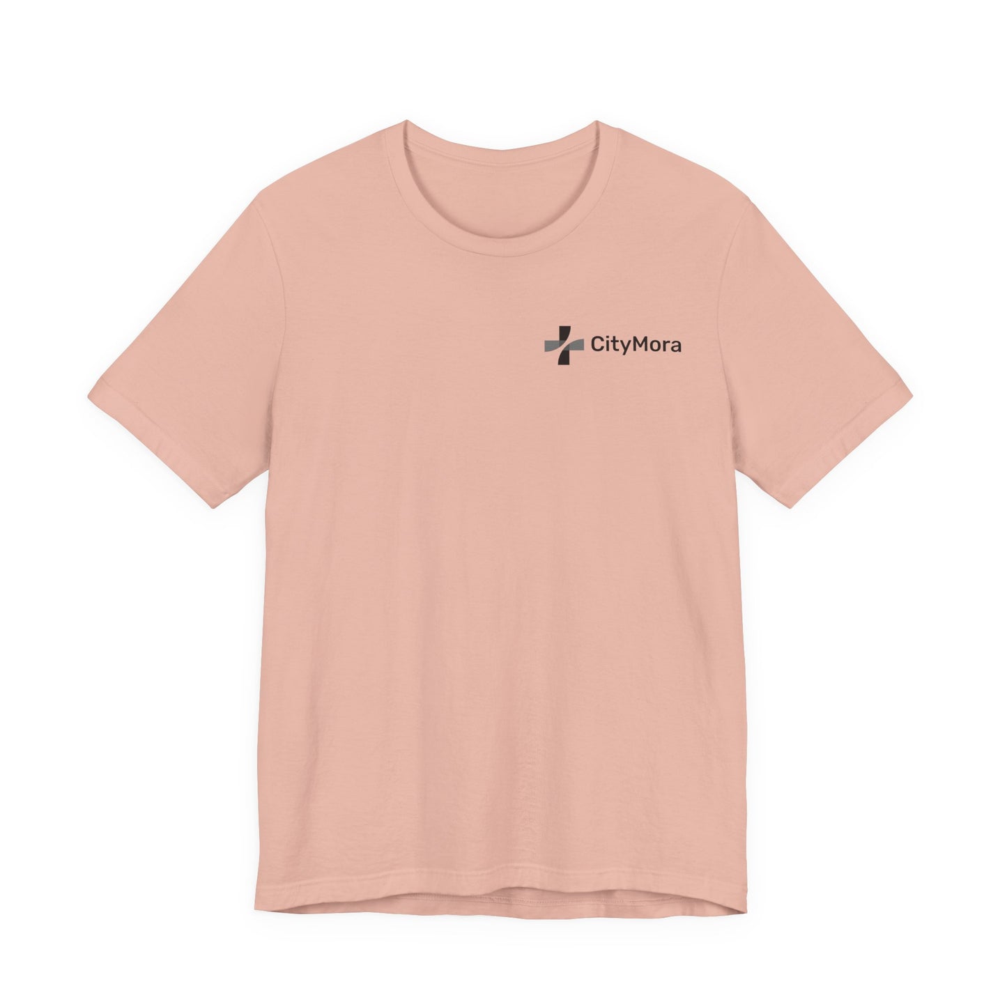 Casual Unisex Tee - 'CityMora' Motivational Short Sleeve Shirt - Black