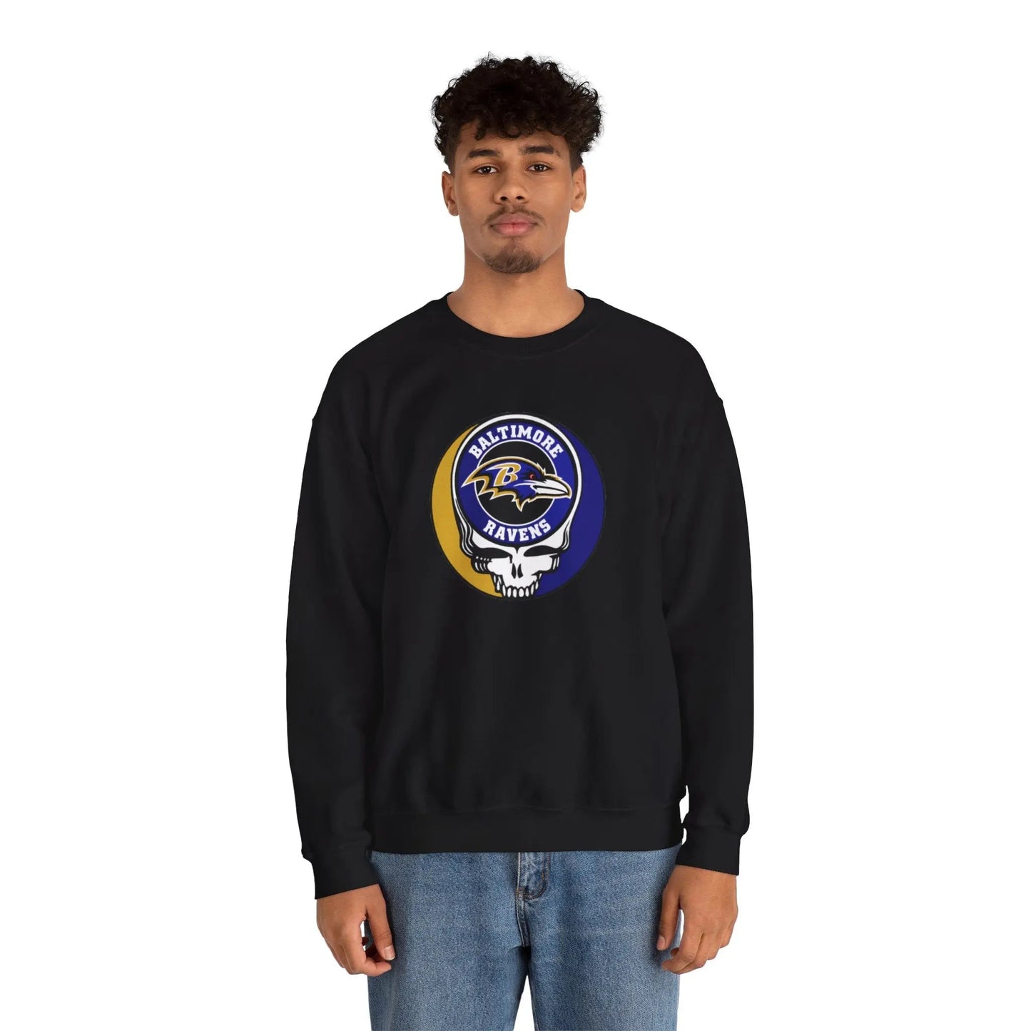 Baltimore Ravens Grateful Dead Stealie Crewneck Sweatshirt The Gridiron Collection