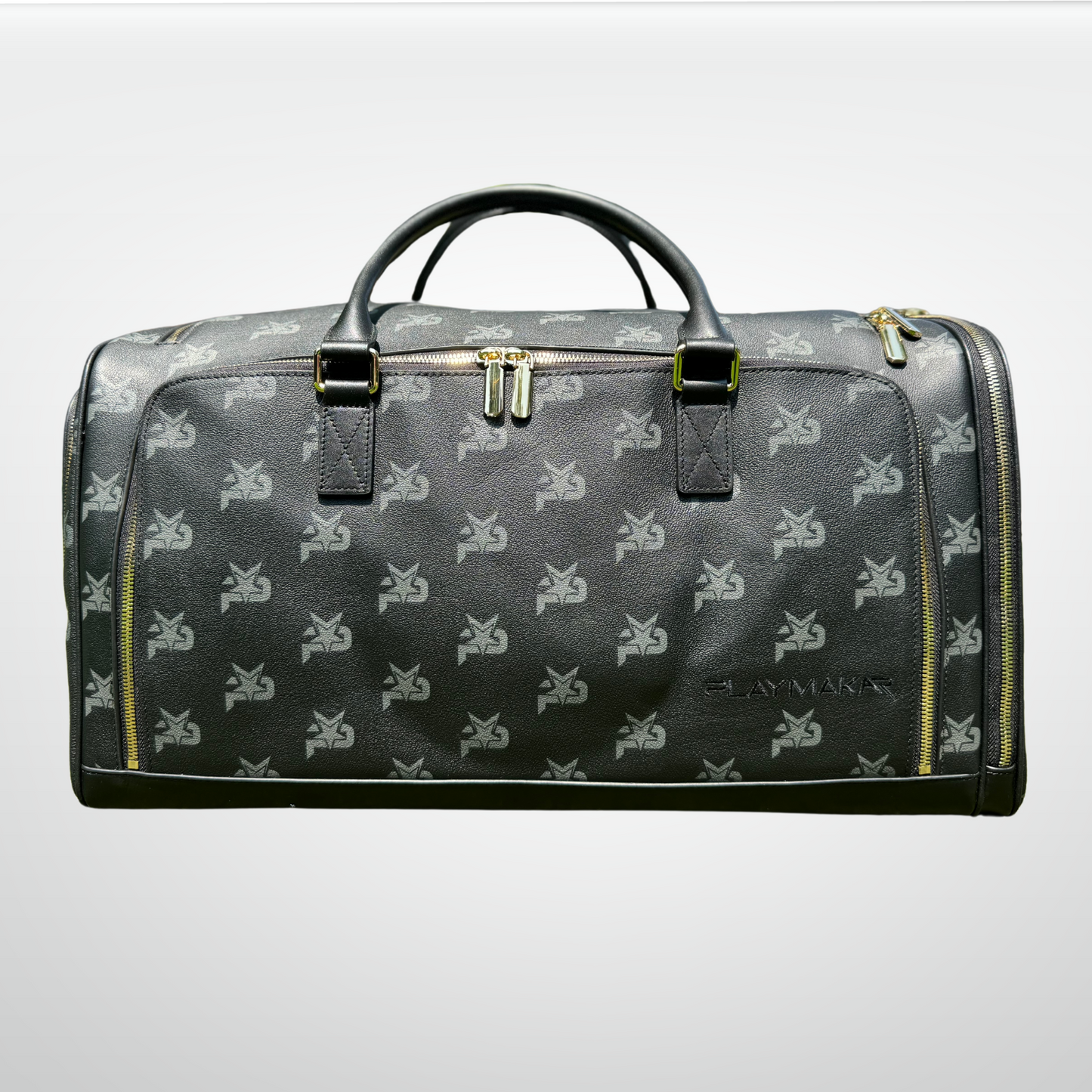 Leather Monogram Training Duffel Bag Black PlayMakar