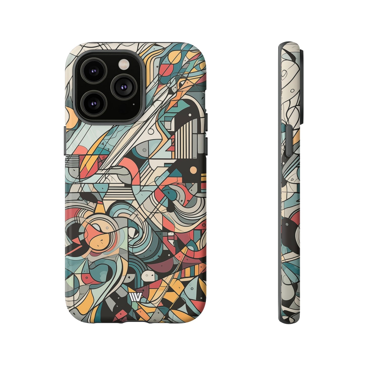 Abstract Doodle Tough Phone Case Dual-Layer Protection