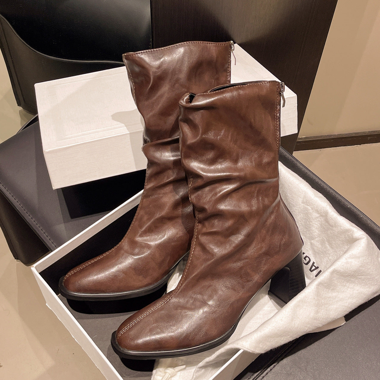 Large Size High Heel Plus-Width Ankle Boots Women’s Autumn/Winter