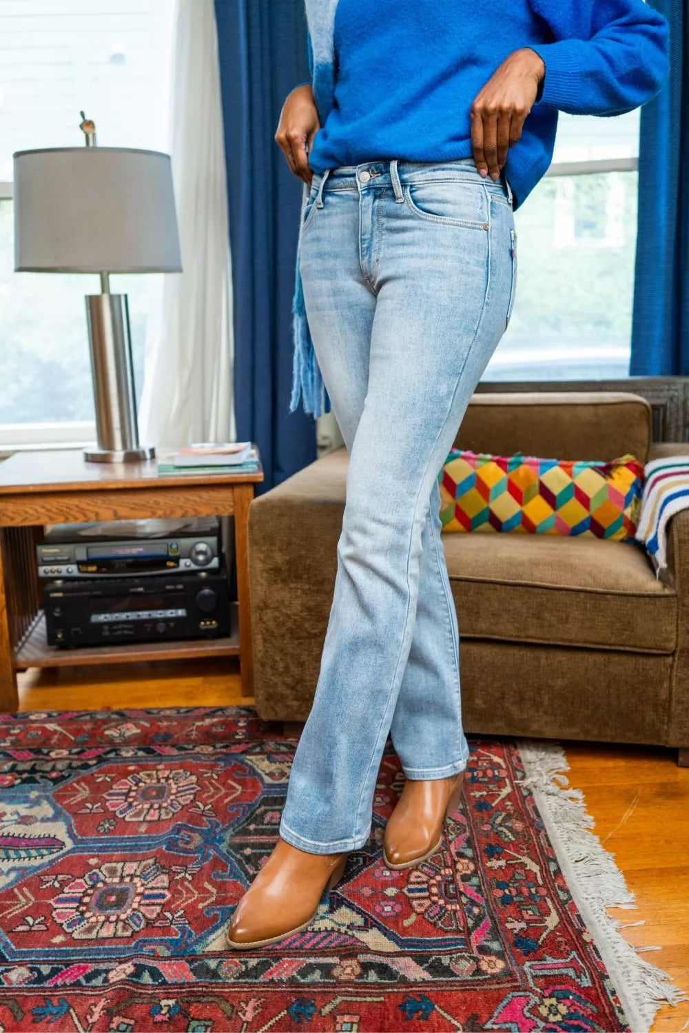 Mid Rise Thermal Bootcut Jeans Judy Blue