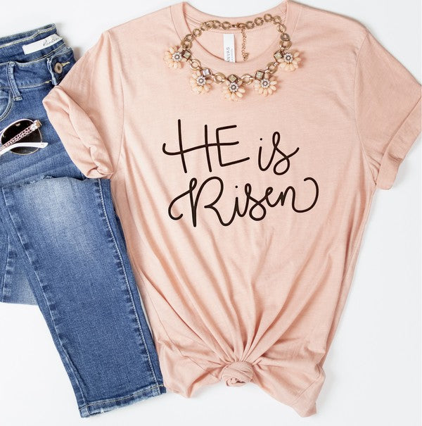 He Is Risen Crewneck Tee Unisex Cotton T-Shirt