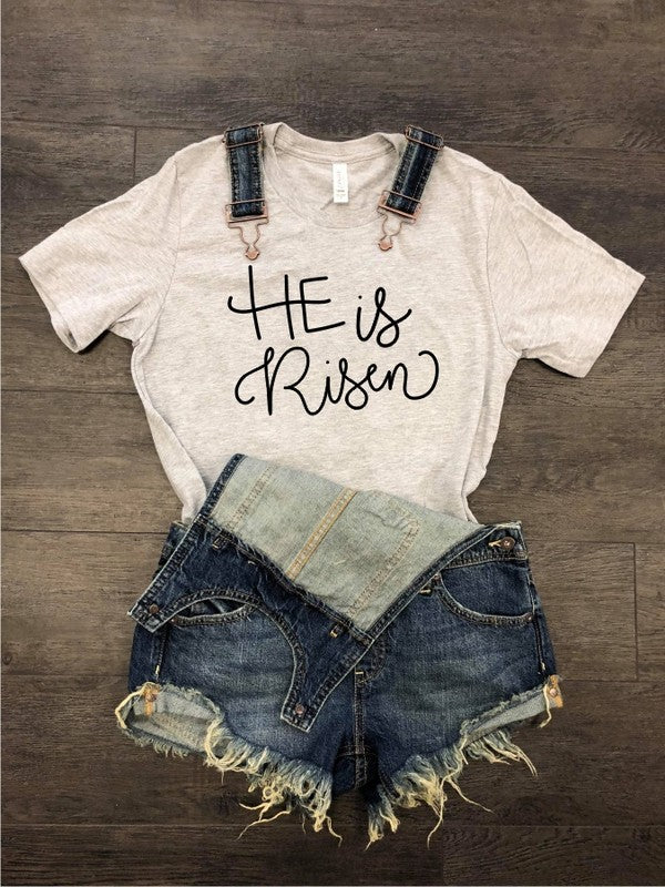 He Is Risen Crewneck Tee Unisex Cotton T-Shirt