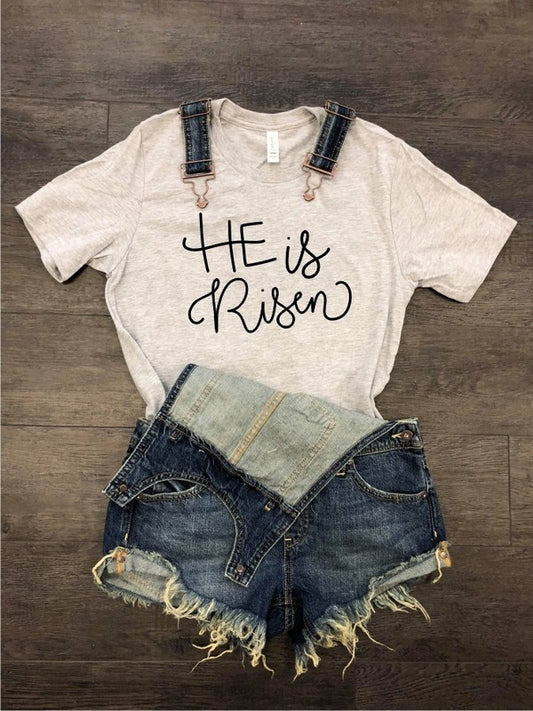 He Is Risen Crewneck Tee Unisex Cotton T-Shirt