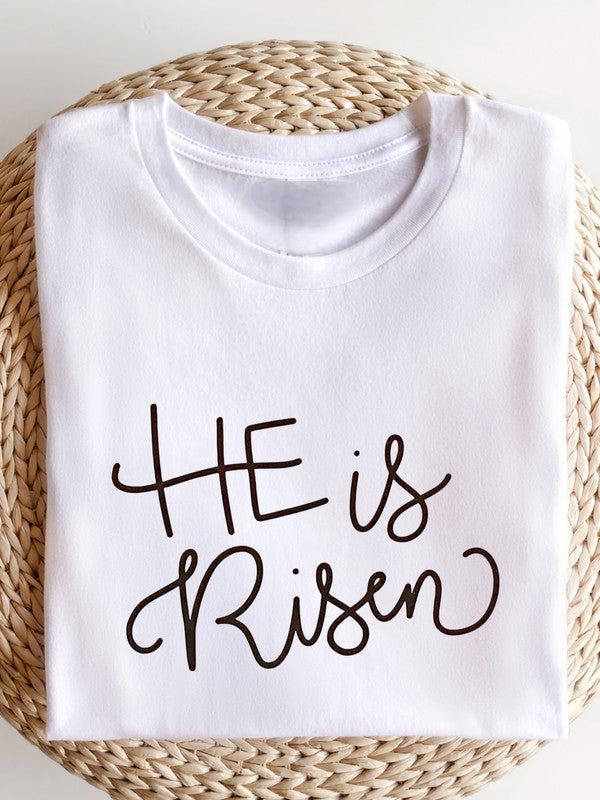 He Is Risen Crewneck Tee Unisex Cotton T-Shirt