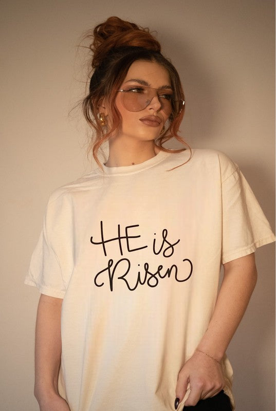 He Is Risen Crewneck Tee Unisex Cotton T-Shirt