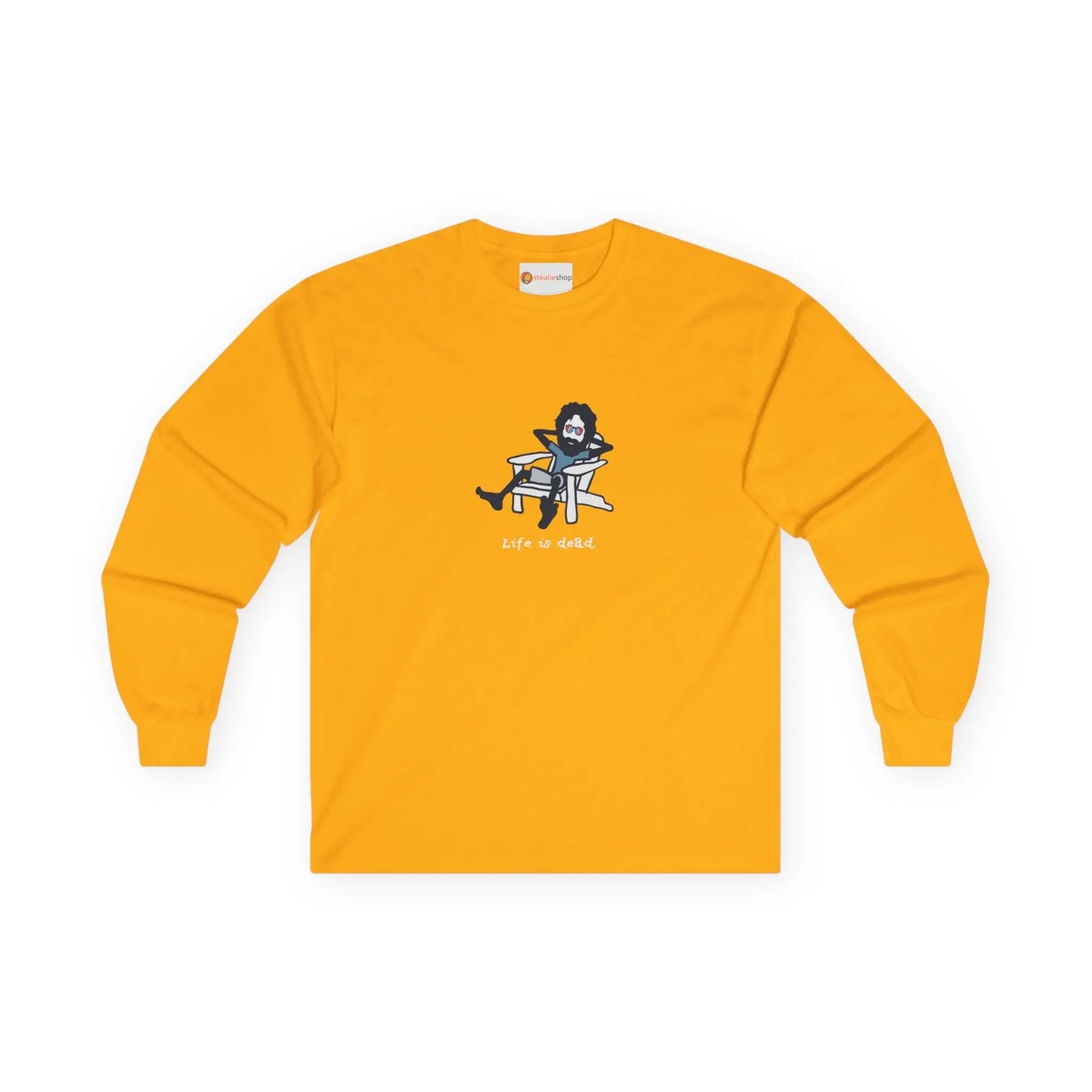 Grateful Dead Ultra-Cotton Long Sleeve Tee Adirondack Jerry Life is dead