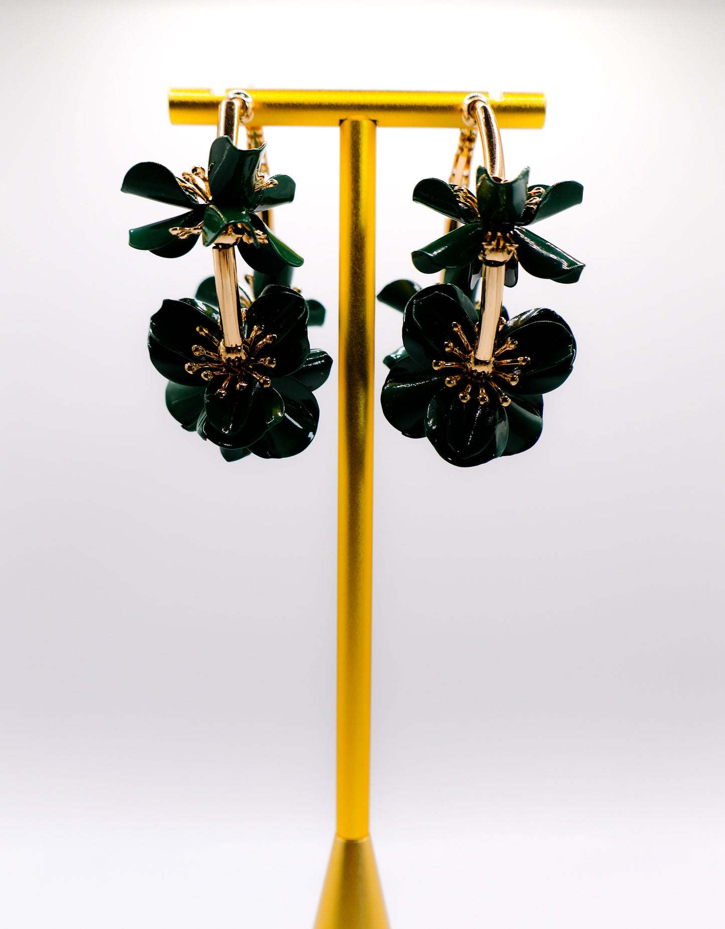 Gold Flower Hoop Earrings Floral Luxe Hoops