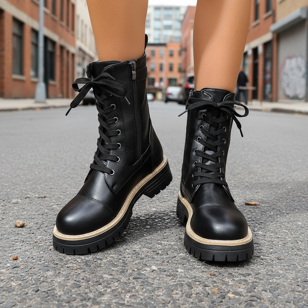 Solid Color Low Heel Mid Boots Women’s Mid Boots Stepique