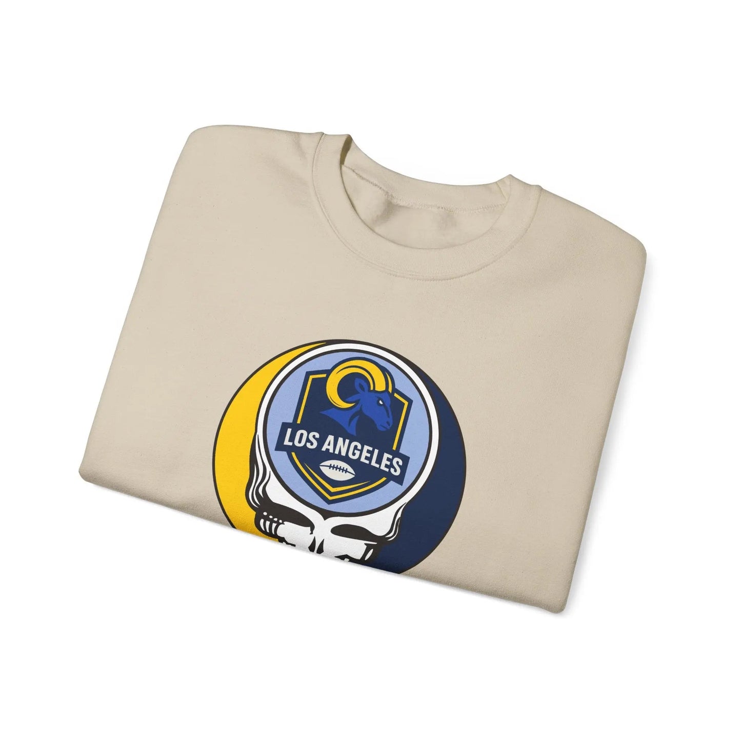 Los Angeles Rams Grateful Dead Stealie Crewneck Sweatshirt Heavy Blend The Gridiron Collection