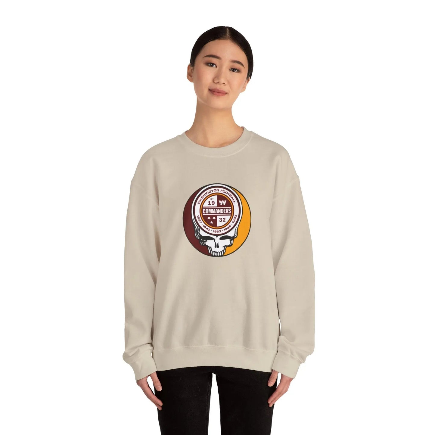 Grateful Dead Stealie Crewneck Washington Commanders Sweatshirt The Gridiron Collection