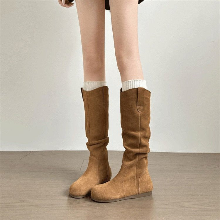 Creeper Knight Flat Heel Cowboy Boots for Women