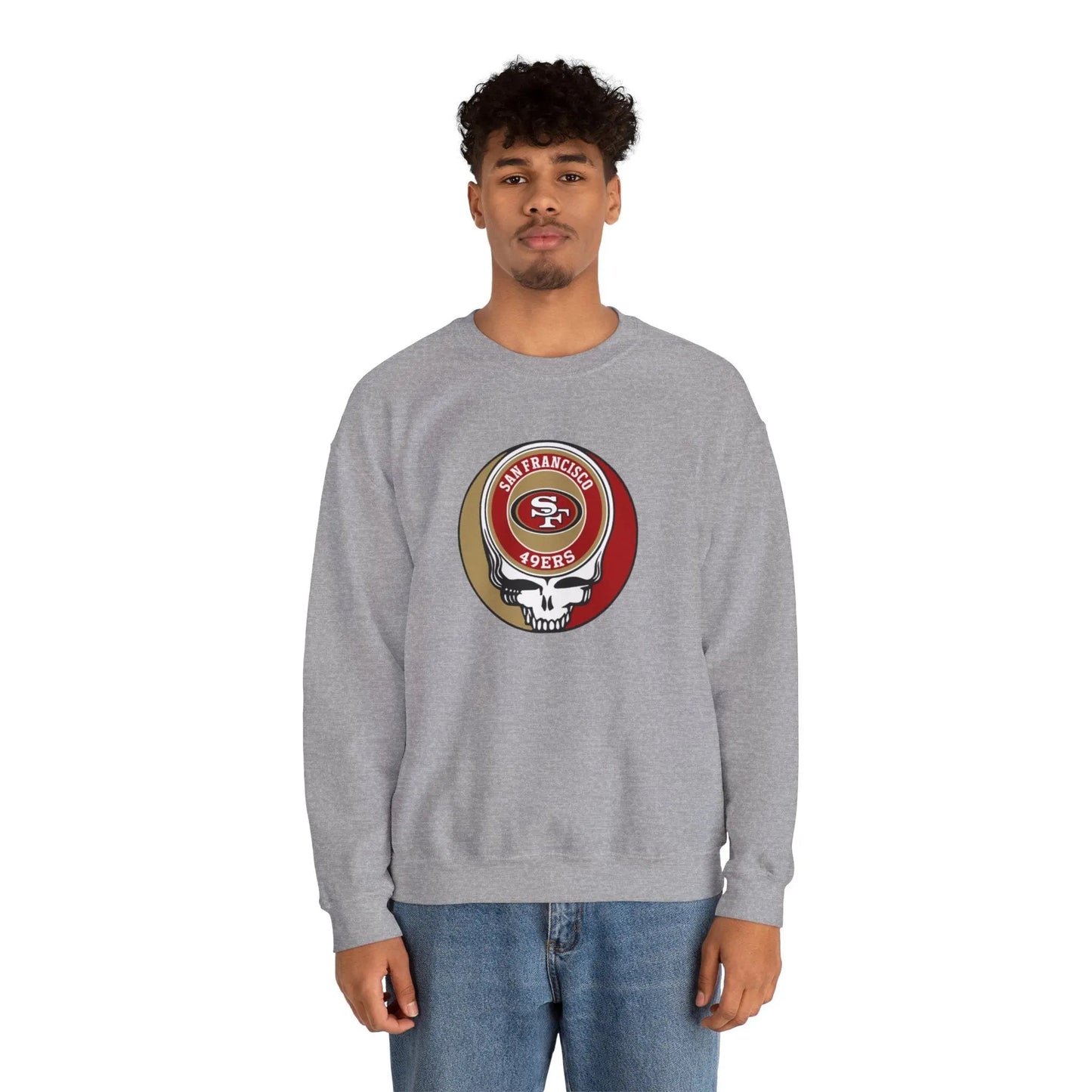 Grateful Dead Stealie Heavy Blend Crewneck Sweatshirt San Francisco 49ers