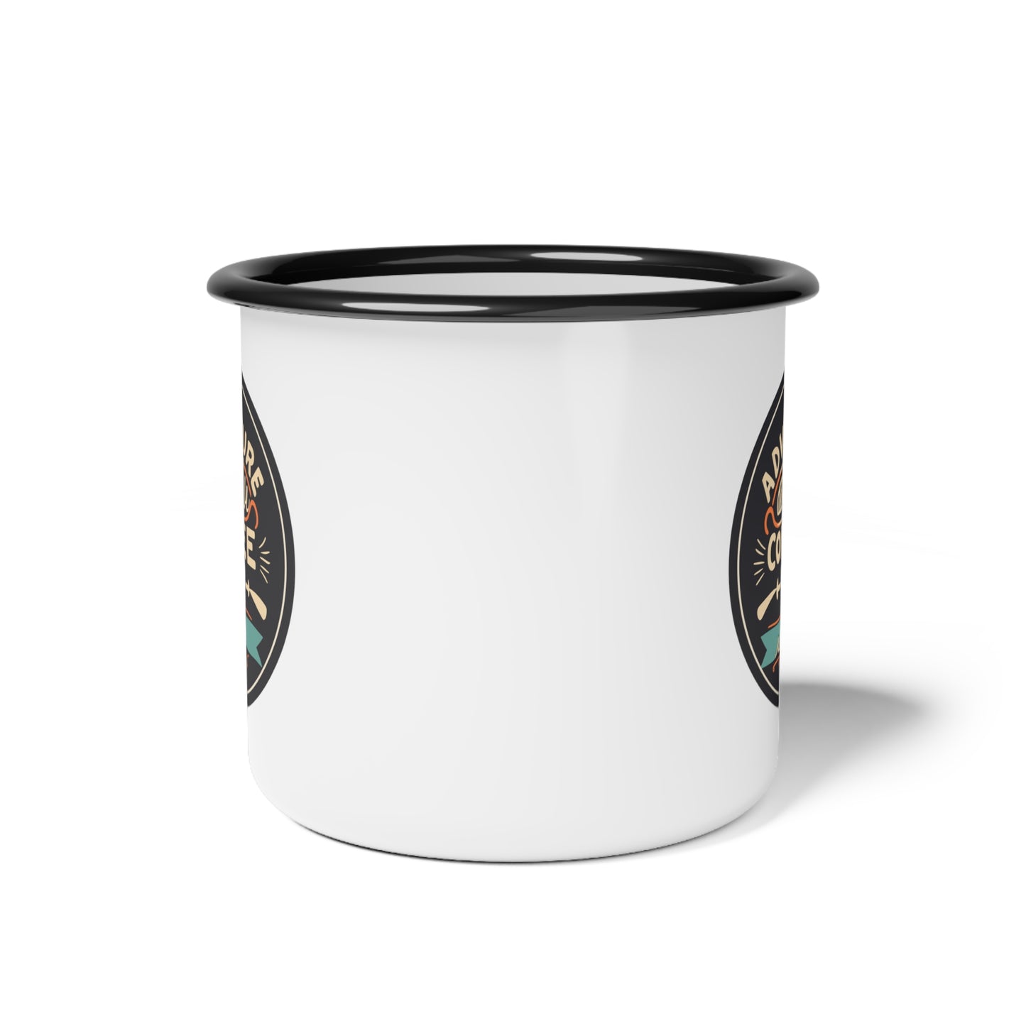 Enamel Camp Cup - Unique Adventure Begins with Coffee Travel Mug