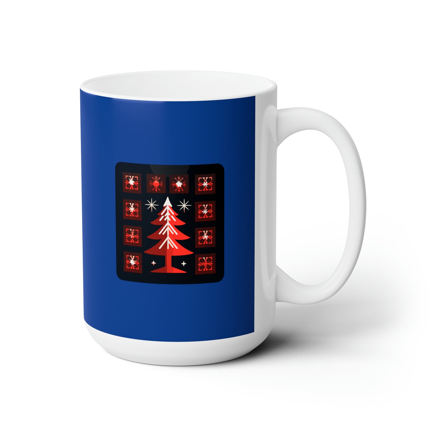 A big Christmas tree decoration, Dark blue Ceramic Mug 15oz