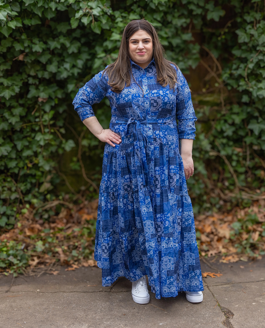 Patchwork Button Front Plus Size Dress The Patchwork