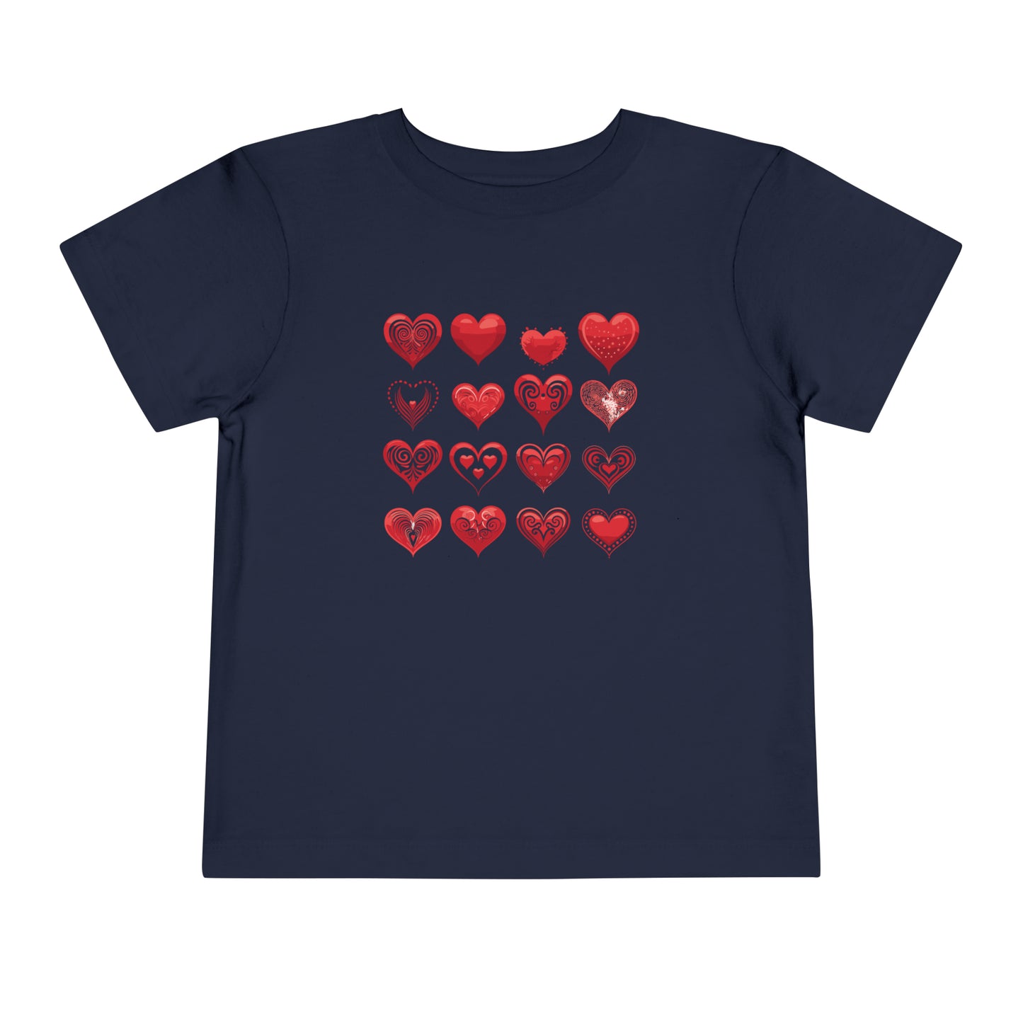 Red hearts shape design Toddler Short Sleeve Tee