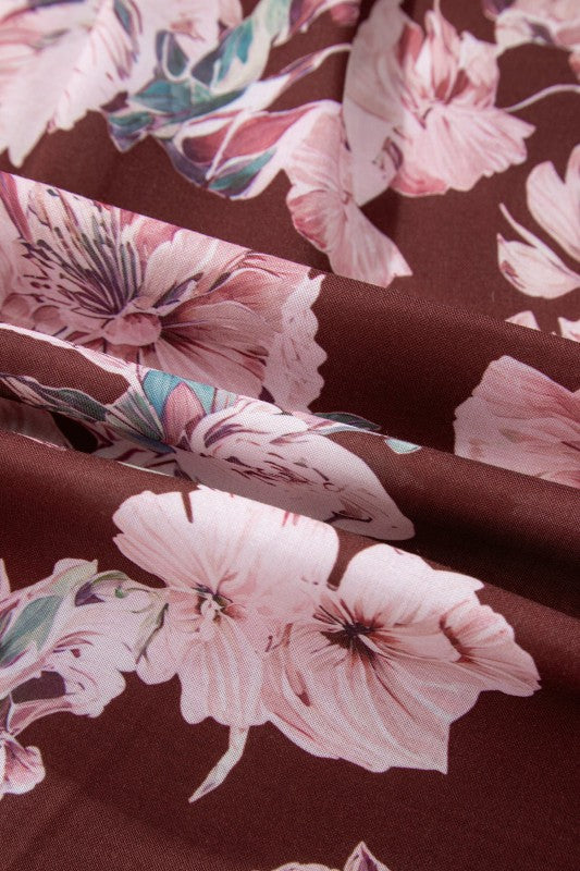 Floral Puff Sleeve Collared Shirt Light and Airy Women's Shirt