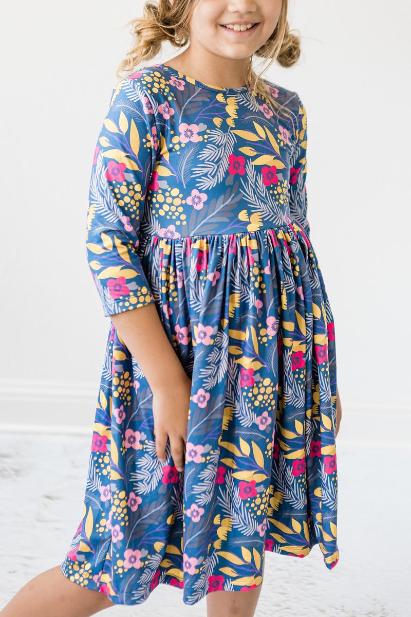 Flora 3/4 Sleeve Pocket Twirl Dress Mila & Rose