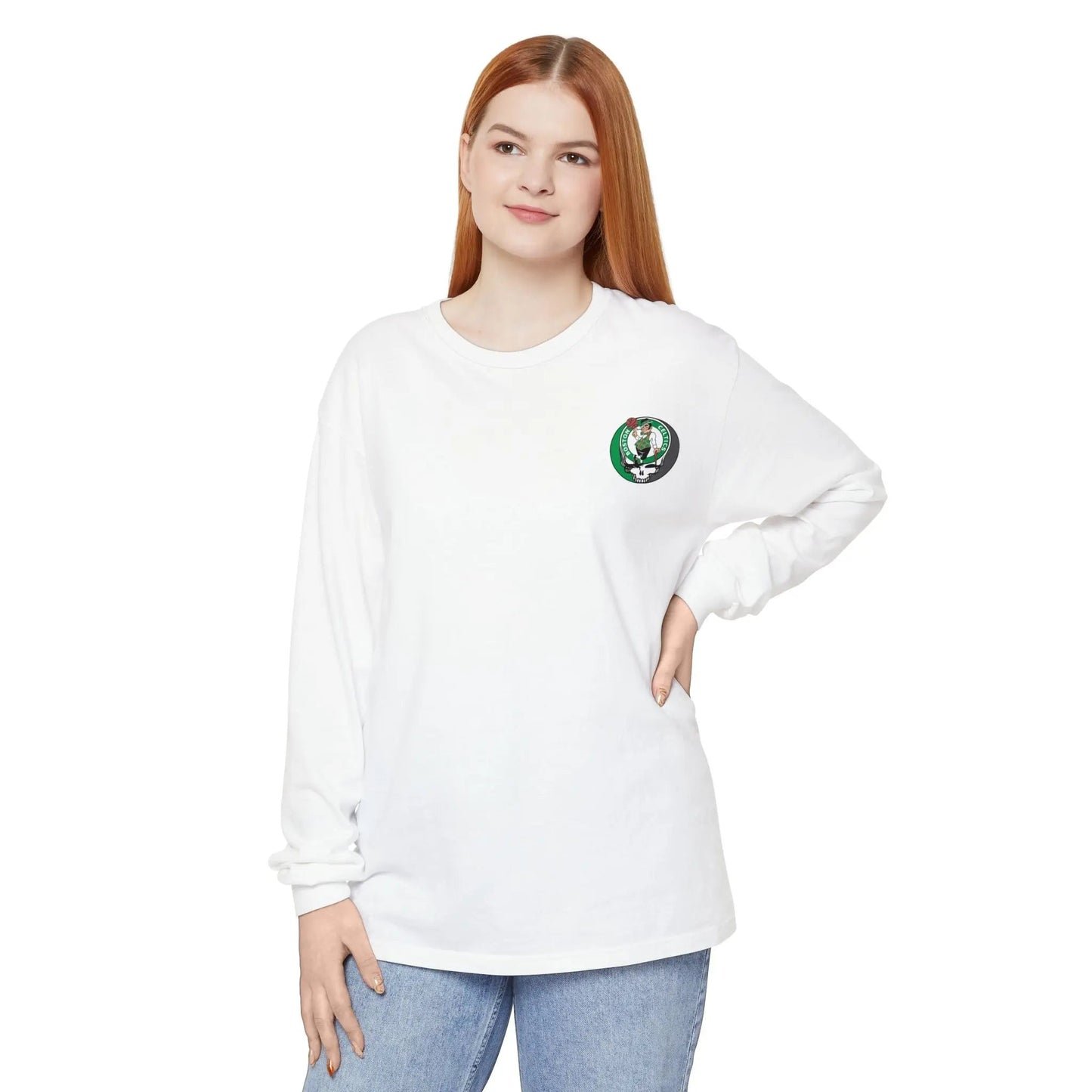 Boston Celtics Garment-Dyed Long Sleeve T-Shirt Two-Sided Vineyard Collection