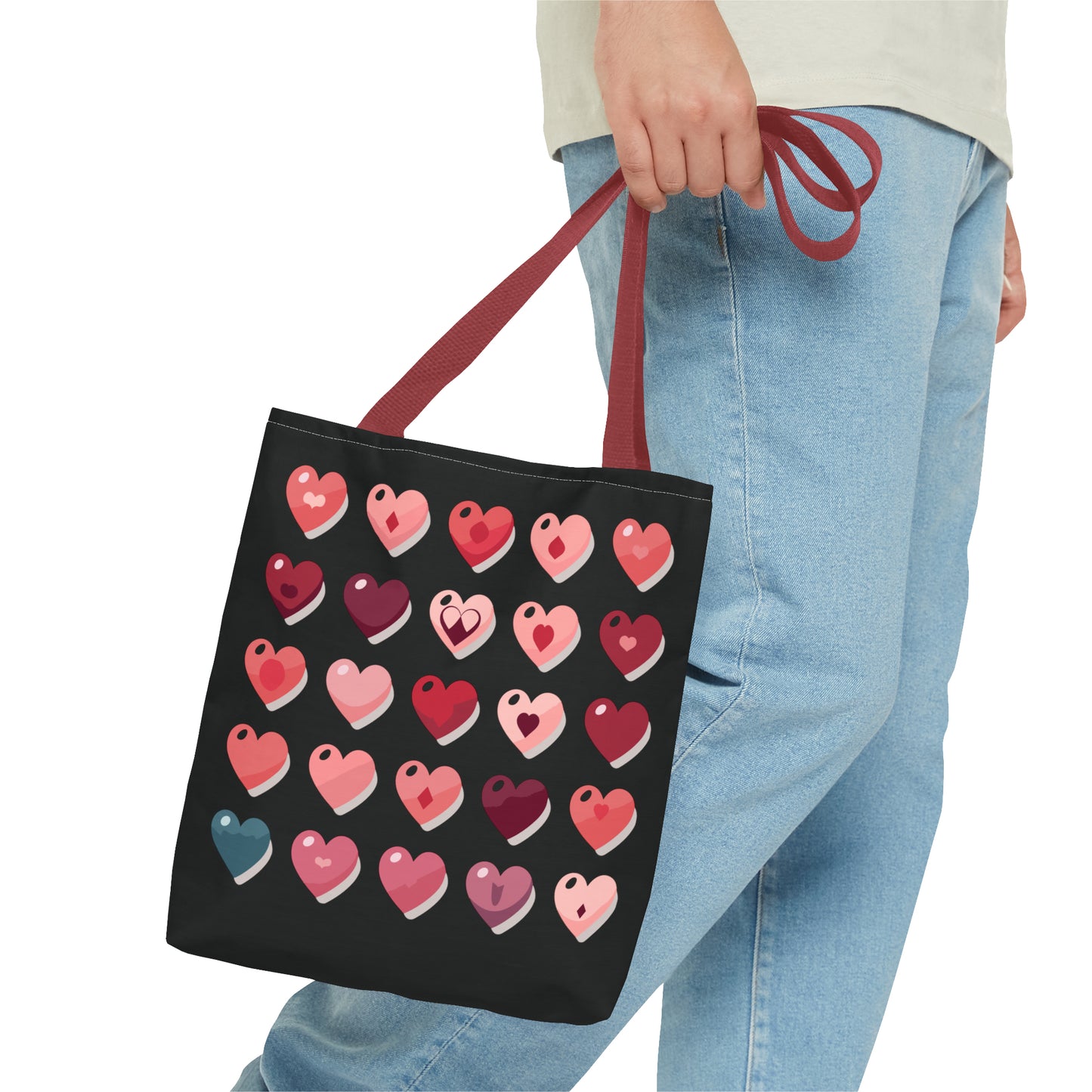 Valentine's black Tote Bag (AOP)