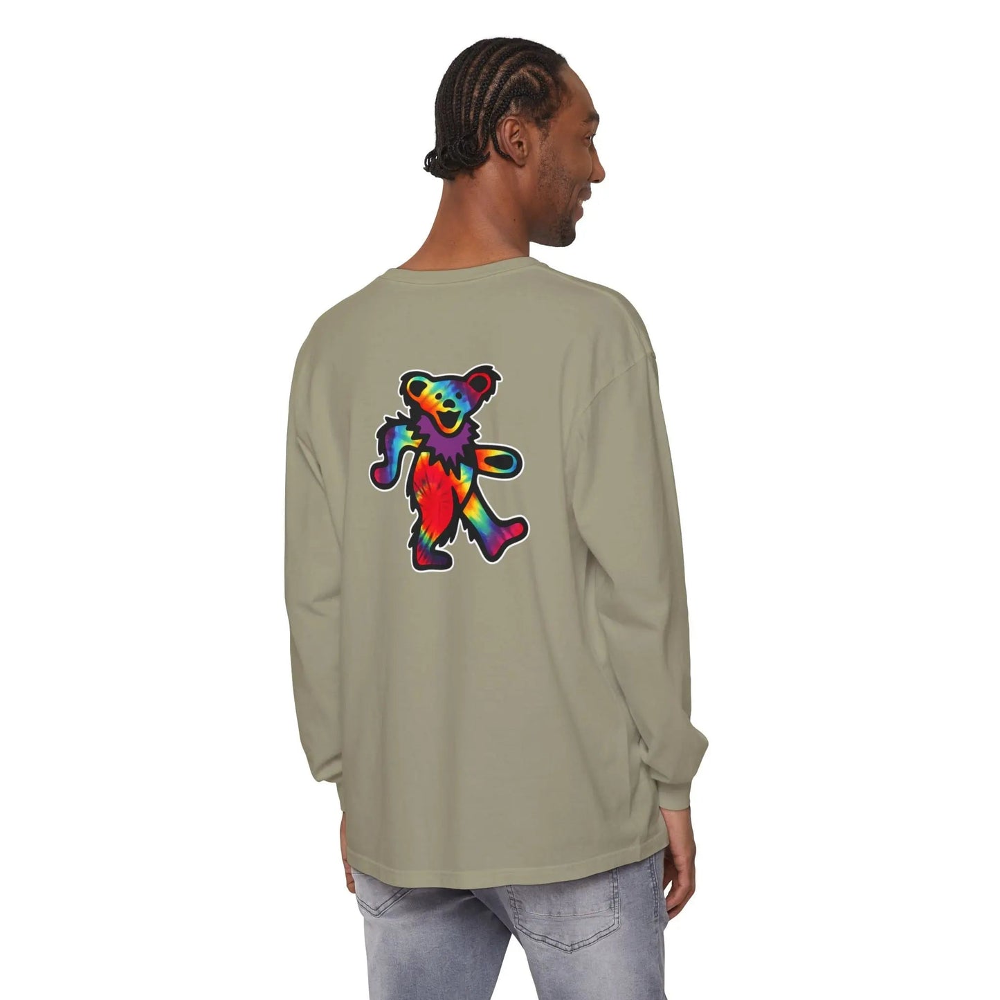 Grateful Dead Tie Dye Dancing Bear Garment-dyed Long Sleeve T-Shirt Vineyard Collection