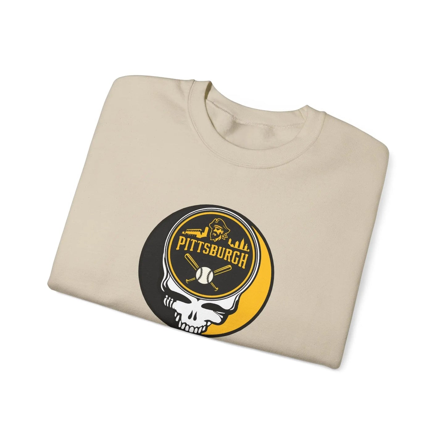 Grateful Dead Stealie Crewneck Heavy Blend Sweatshirt Pittsburgh Baseball Edition MLB