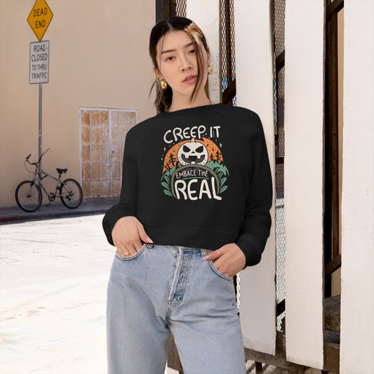 Creep It Real Halloween Sweatshirt, Unique Mushroom Costume & Spooky Season Halloween Sweatshirt