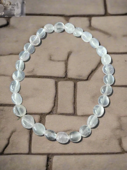 Crystal Quartz 6mm Beaded Stretch Bracelet