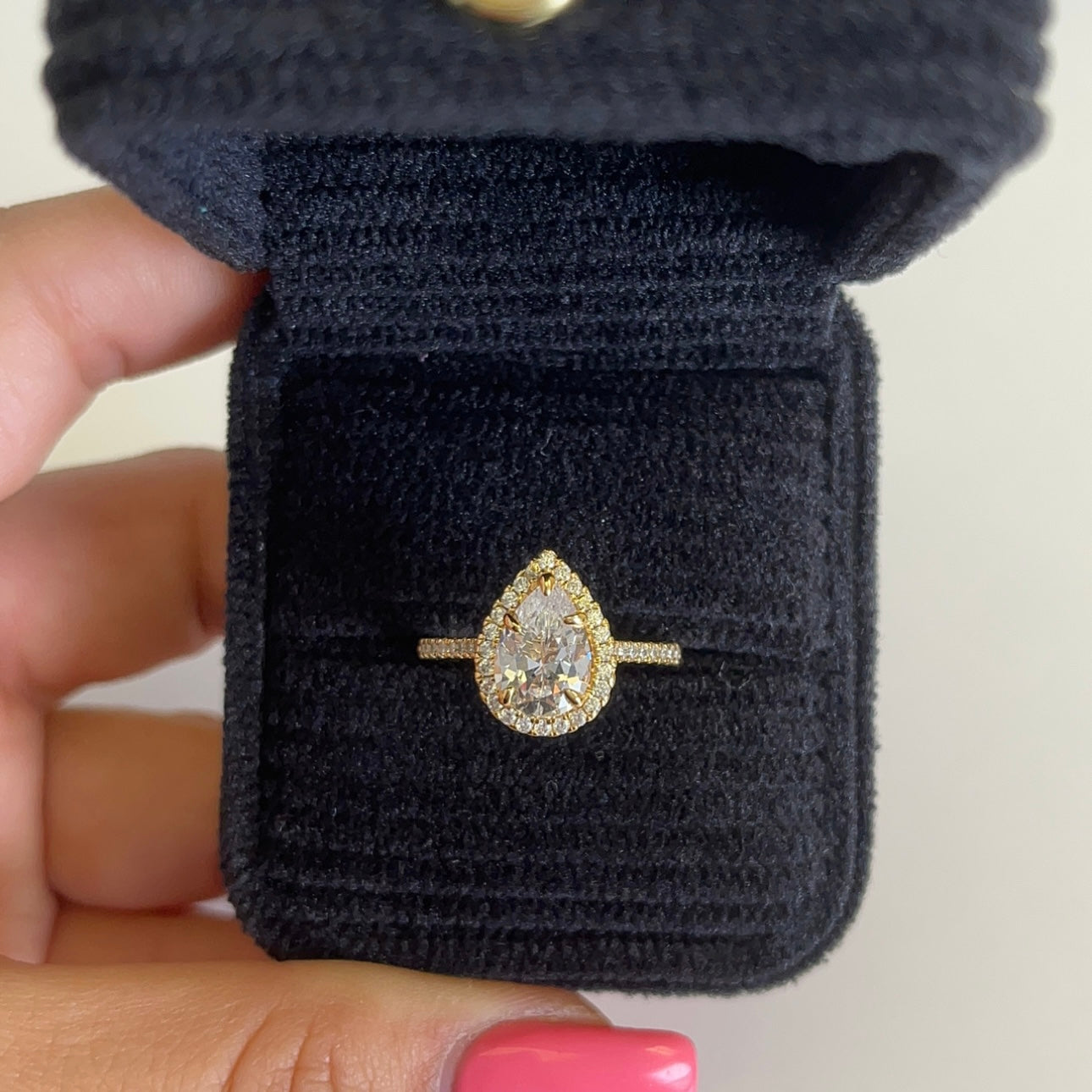 2.0ct Pink Moissanite Lab Diamond Engagement Ring