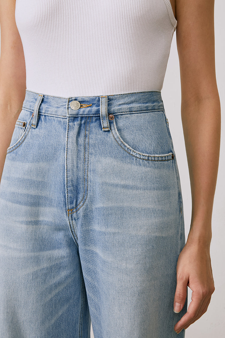 Whitefish High Rise Wide Jeans Mid-weight Denim HJ007 Coney Island