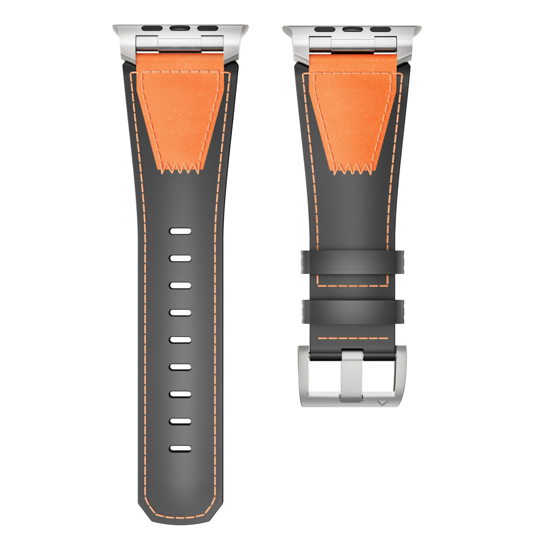 Dual-Tone Genuine Leather Band Stylish Apple Watch Band Dewell X